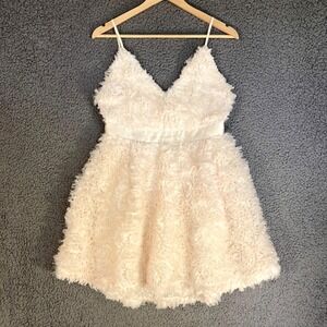 Dainty Hooligan Babydoll Textured Ruffle Sabrina Carpenter Mini Dress Womens M